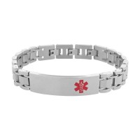 Inox Men's Large Self-Adjustable ID Medical Alert Bracelet