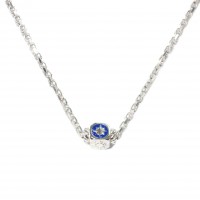 925 SILVER NECKLACE/BLUE ENAMEL CL-OCE51BR