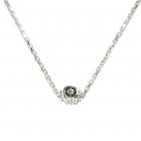 925 SILVER NECKLACE/GREEN ARMY ENAMEL CL-OCE51MR