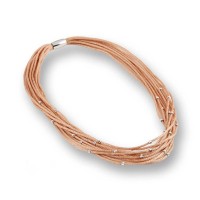 Rosé colour multistrand necklace with 925 silver beads cl-venere03d