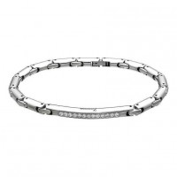 Zancan Stainless Steel White Sapphires Bracelet EHB075
