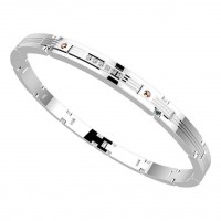Zancan Stainless Steel White Sapphires Bracelet EHB112