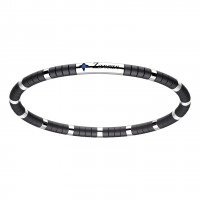 Zancan Bracelet Steel Black Ceramic Blue Spinel EHB189