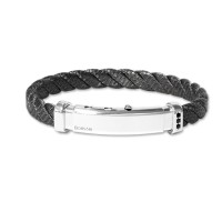 Black rhodium plated 925 silver bangle, silver and spinels clasp br-ercole08