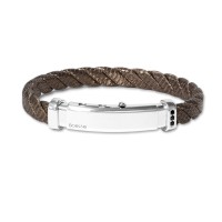 Brown rhodium plated 925 silver bangle, silver and spinels clasp br-ercole09
