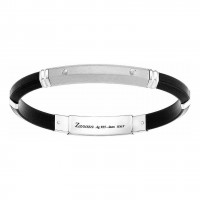 Zancan Silver & Silicone Bracelet ESB008MB-N