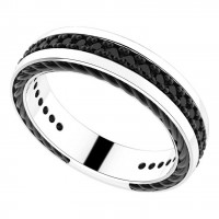 Zancan Silver Ring with Black Spinels EXA107