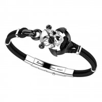 Zancan Silver Bracelet with Black Spinels EXB772-NE