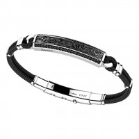 Zancan Silver Nylon Bracelet with Spinels EXB810-N