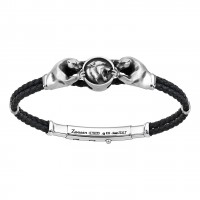 Zancan Bracelet Silver Leather EXB948-NE