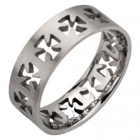 Inox Men's Stainless Steel Crosses Ring