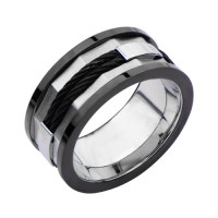 Inox Ring With IP Black Lines & Black Cables