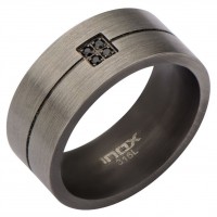 Inox Gunmetal Finished CZ Ring