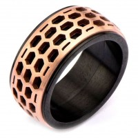 Inox IP Black & IP Rose Gold Car Grille Polished Ring