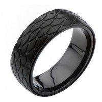 Inox IP Black Diamond Spinner Ring