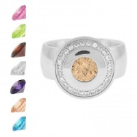 Inox Interchangeable 7 Color CZ Gem Ring