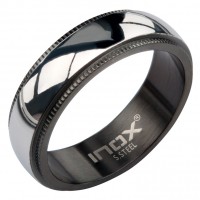 Inox Black IP Plain Polished Ring