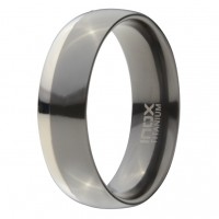 Inox Men's Titanium With Half Black IP Ring.