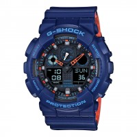 G-SHOCK Analog-Digital GA100L-2A Men's Watch Navy Blue/black/orange GA100L-2A