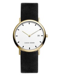 Danish Design Black Leather Band Titanium Men's Watch