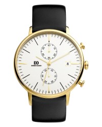 Danish Design Leather Band Stainless Steel Chronograph Men's Watch