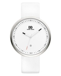 Danish Design White Leather Band Stainless Steel Men's Watch