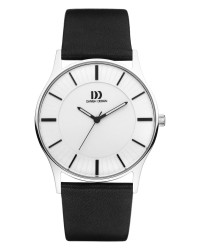 Danish Design Black Leather Band Stainless Steel Men's Watch