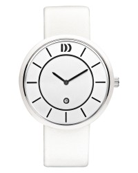 Danish Design White Leather Band Ceramic Men's Watch