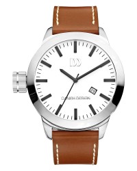 Danish Design Brown Leather Band Stainless Steel Men's Watch