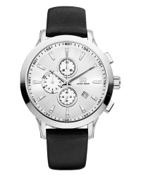 Danish Design Black Leather Band Titanium Chronograph Men's Watch