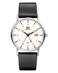 Danish Design Black Leather Band Stainless Steel Men's Watch