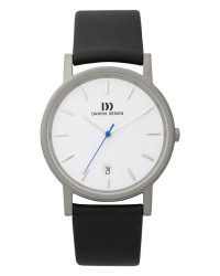 Danish Design Black Leather Band Titanium Men's Watch