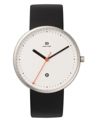 Danish Design Black Leather Band Stainless Steel Men's Watch
