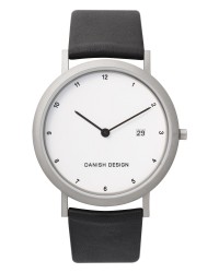 Danish Design Black Leather Band Titanium Men's Watch