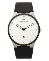 Danish Design Black Leather Band Stainless Steel Men's Watch
