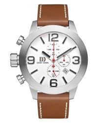 Danish Design Brown Leather Band Steel Chronograph Men's Watch