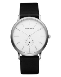 Danish Design Black Leather Band Stainless Steel Men's Watch