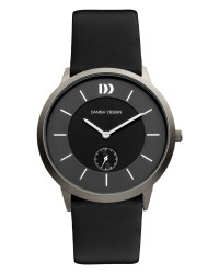 Danish Design Black Leather Band Titanium Men's Watch