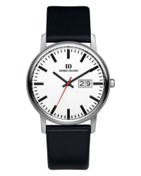 Danish Design Black Leather Band Titanium Men's Watch