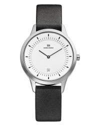 Danish Design Black Leather Band Stainless Steel Men's Watch