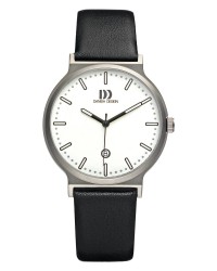 Danish Design Black Leather Band Titanium Men's Watch
