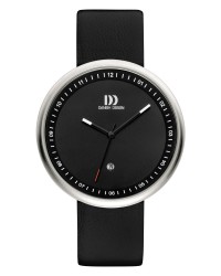 Danish Design Black Leather Band Stainless Steel Men's Watch