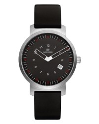 Danish Design Black Leather Band Stainless Steel Men's Watch