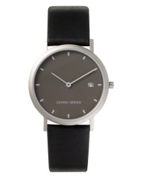 Danish Design Black Leather Band Titanium Men's Watch