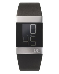 Danish Design Black Leather Band Stainless Steel Men's Watch