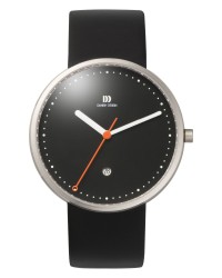 Danish Design Black Leather Band Stainless Steel Men's Watch