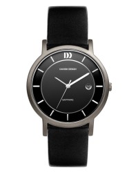 Danish Design Black Leather Band Titanium Men's Watch