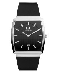 Danish Design Black Leather Band Stainless Steel Men's Watch