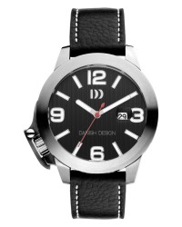Danish Design Black Leather Band Stainless Steel Men's Watch