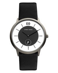 Danish Design Black Leather Band Titanium Men's Watch